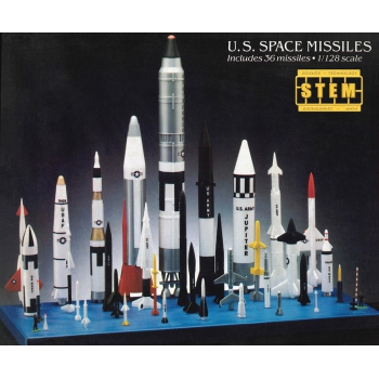 Plastikmodellbausatz - ATLANTIS Models Rockets Set mit 36 ​​Teilen 1:128 U.S. Weltraumraketen 36 Raketen - AMCM6871
